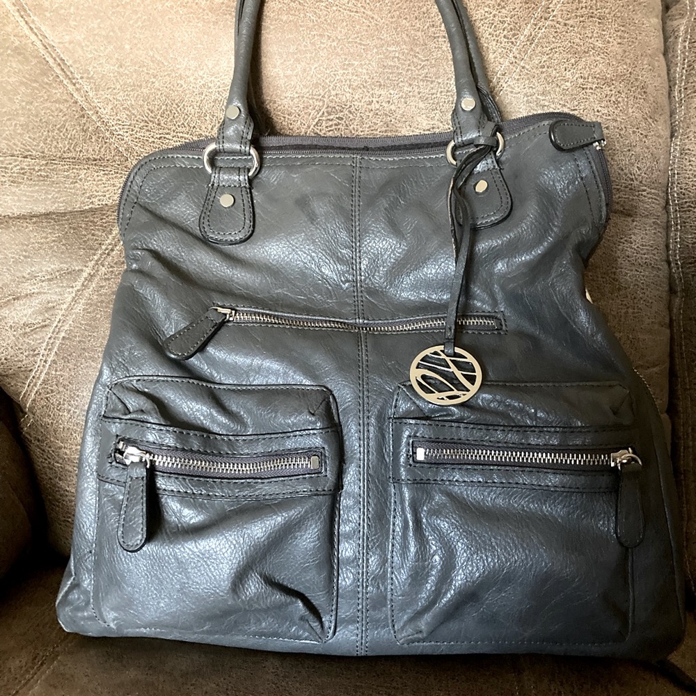 Cute faux leather gray purse